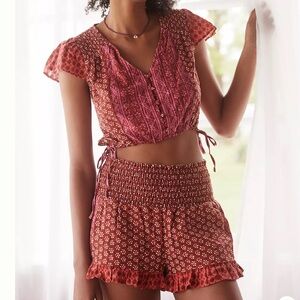 By Anthropologie Two-Piece Short Set Size S